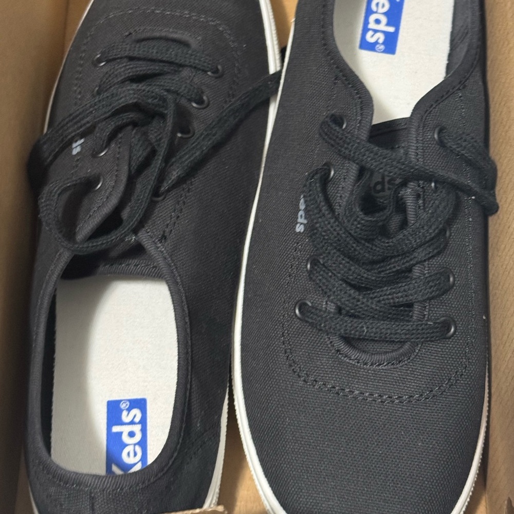 Sz10 Keds Women's Black Canvas Sneakers